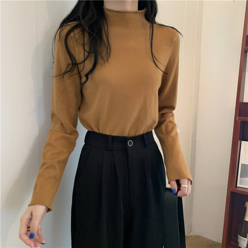 19色展開♡ベーシックハイネックニットトップス S1310