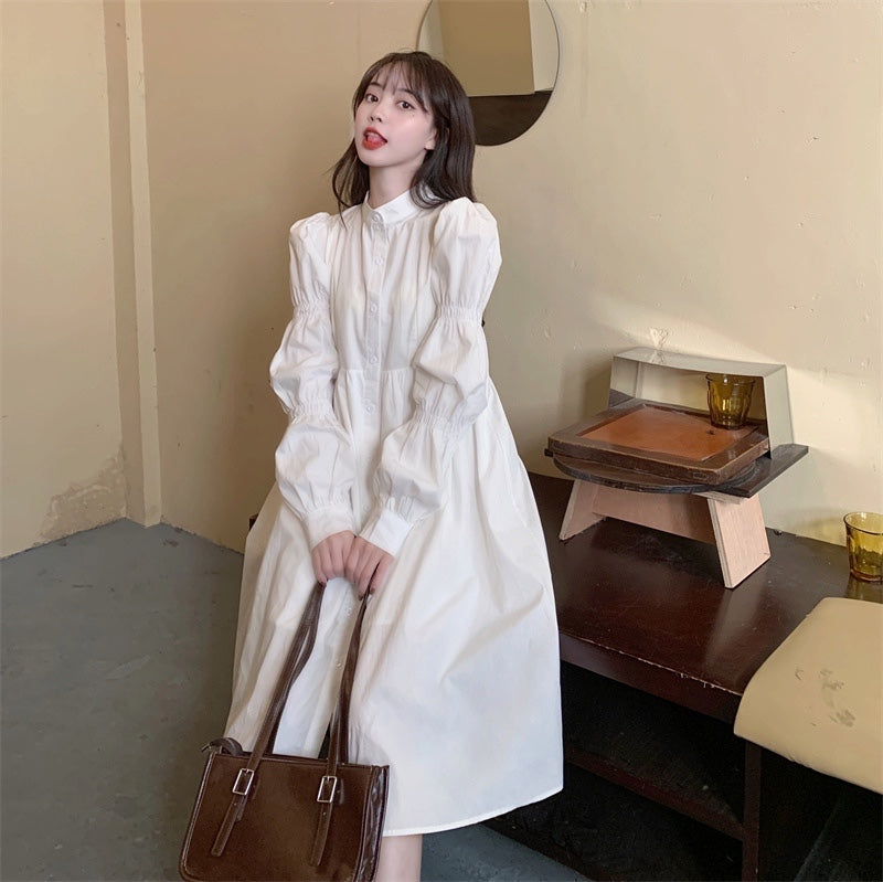 パフスリーブワンピース|大人可愛いボリューム袖 S1796
