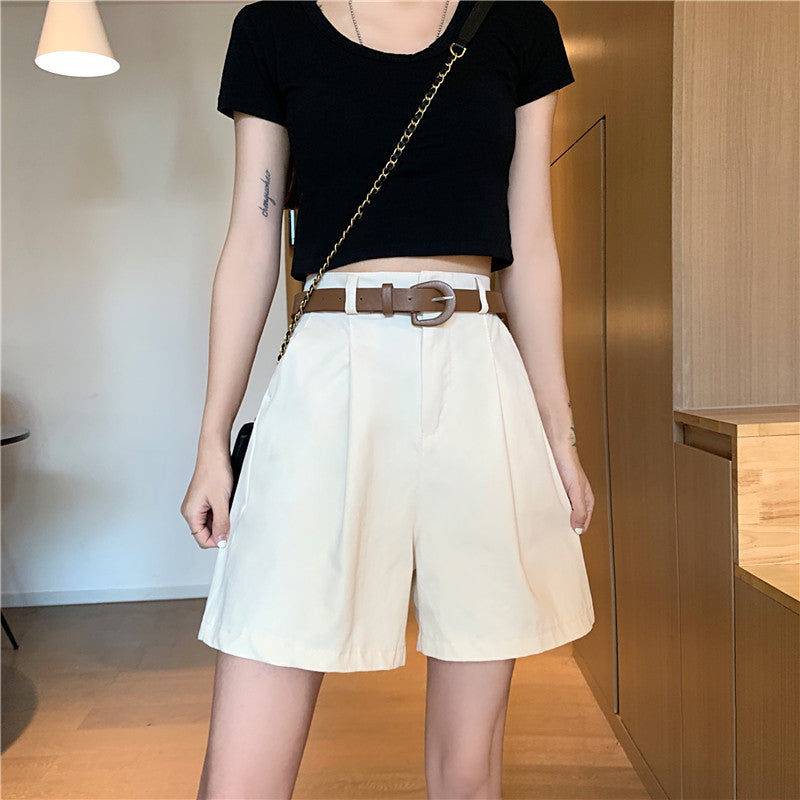 ベルト付きショートパンツ べっこうベルトでキュートに♡ S2412
