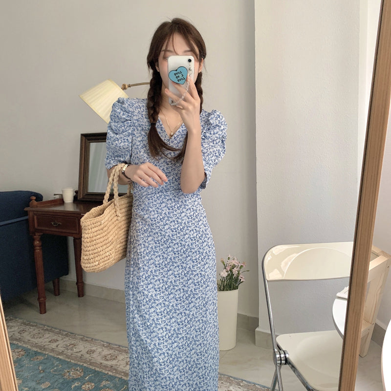 大人可愛い小花柄カシュクールワンピース S1834
