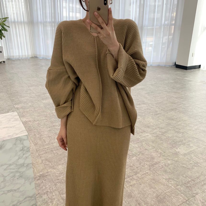 リブニットセットアップで大人可愛いコーデに♡ S1255