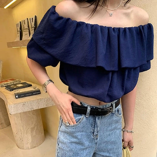 オフショルダー2wayフリルブラウス♡華奢見え S1624