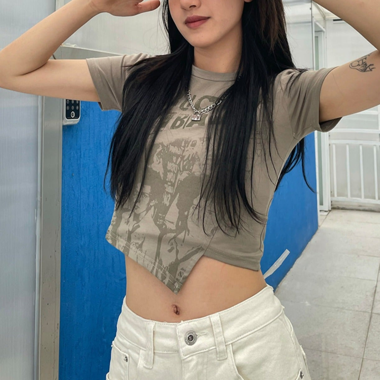 イレヘムデシャツ♡アシメデザイン半袖Tシャツ S1880
