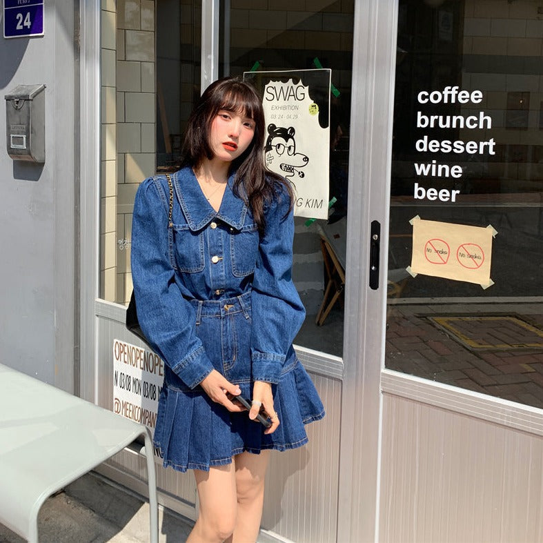 秋ガーリー♡レトロデニムセットアップ S2169