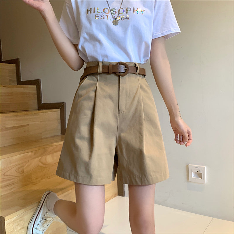 ベルト付きショートパンツ べっこうベルトでキュートに♡ S2412