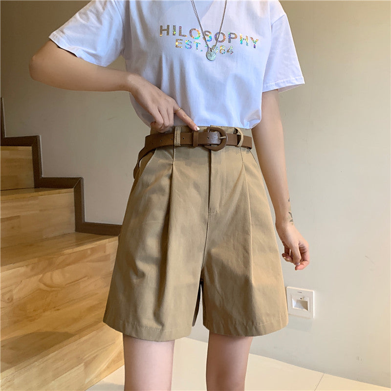 ベルト付きショートパンツ べっこうベルトでキュートに♡ S2412