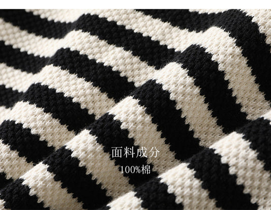 リボンボーダーVネックニット♡バックリボンが可愛い S1175