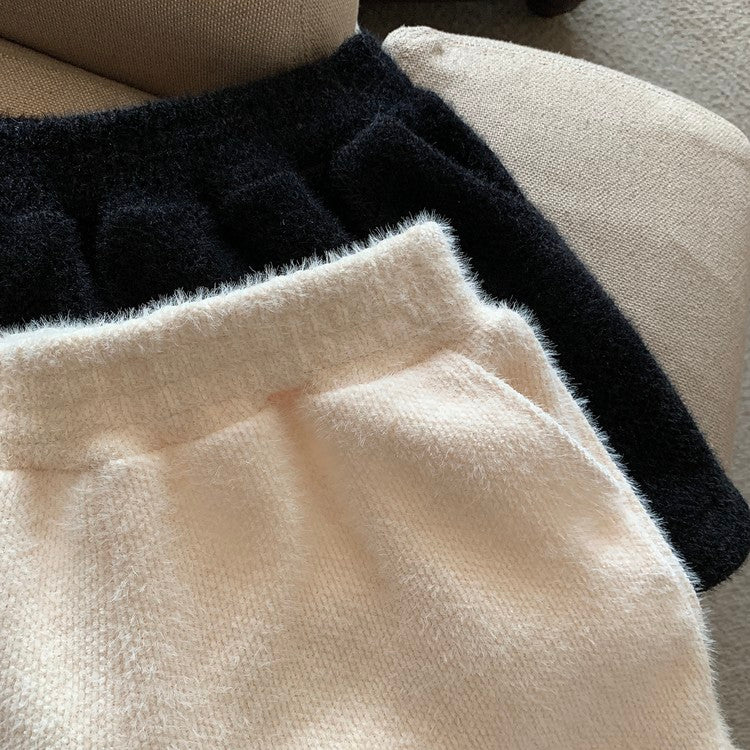 ニットショートパンツ ワンサイズ ゴムウエストで着脱楽々 S1078