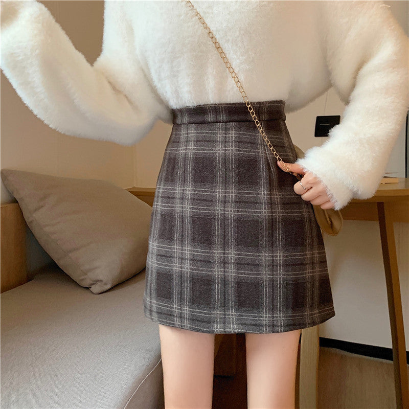 チェック柄のふんわりAラインミニスカート♡ S2020