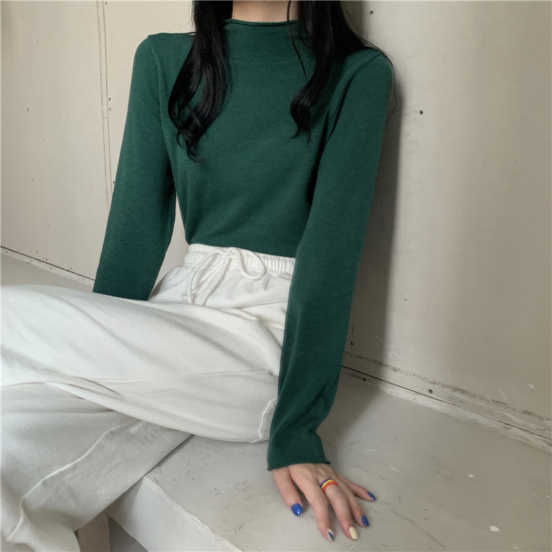 19色展開♡ベーシックハイネックニットトップス S1310