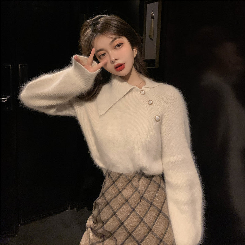アシメ風モヘアライクニット♡ふんわり可愛い S1116