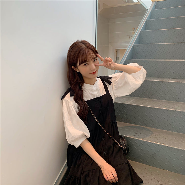 フレンチリボンワンピースセット♡肩リボンが可愛い S1793