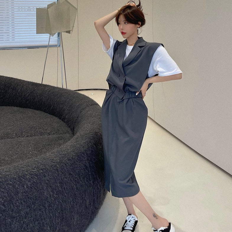 大人可愛いノースリーブジャケットセットアップ♡ S2310