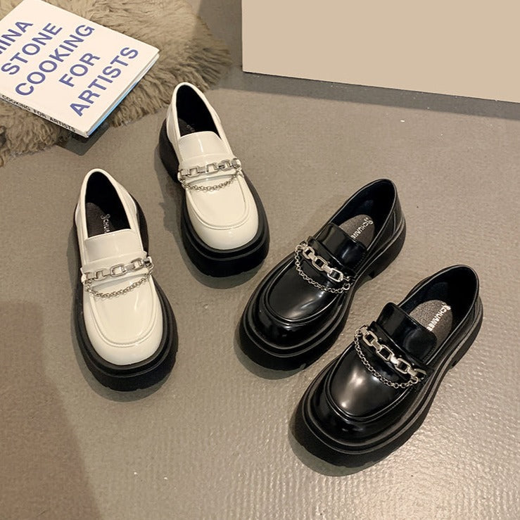ダブルチェーン厚底ローファー♡トレンドアイテム S2237