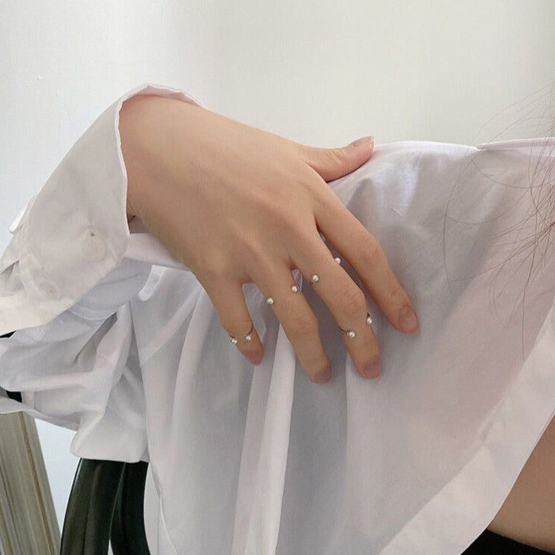 パールオープンリングセット 重ねづけで可愛い♡ S2118