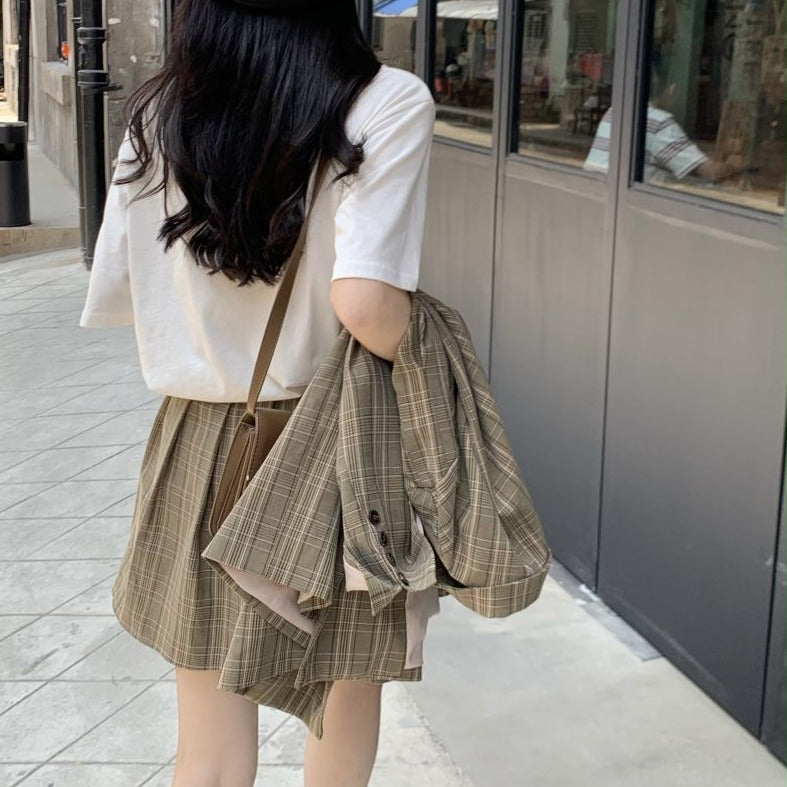 英国風チェックセットアップ♡ジャケット&スカート S2156