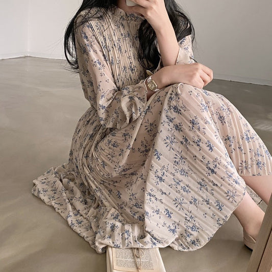 フリルカラー花柄ワンピース♡大人可愛いデザイン S1655