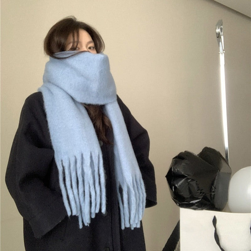 ふんわりボリュームフリンジマフラー◎小顔効果で冬の定番 S1021
