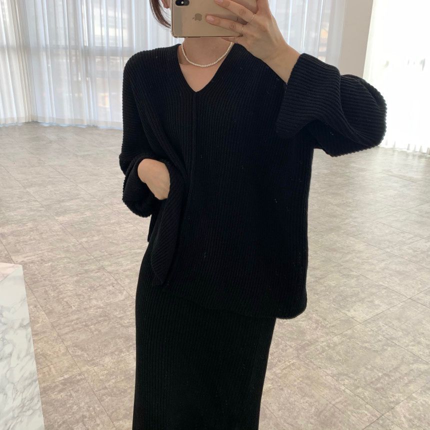 リブニットセットアップで大人可愛いコーデに♡ S1255