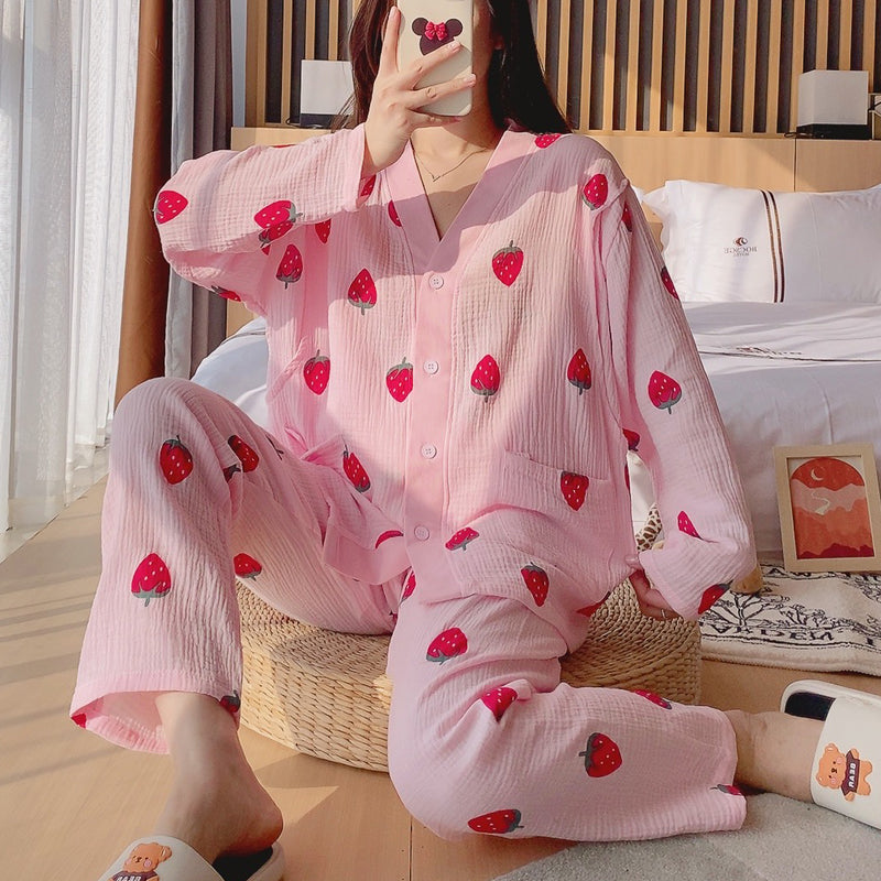 いちごルームウェア♡可愛く快適な部屋着 S2322