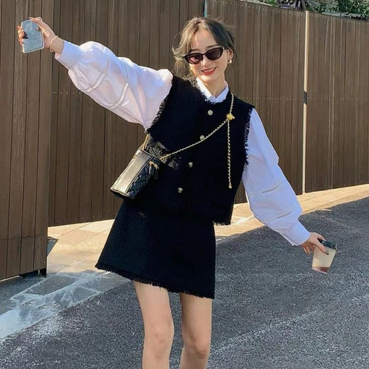 レトロツイードの秋セットアップ♡ガーリーコーデに S1726