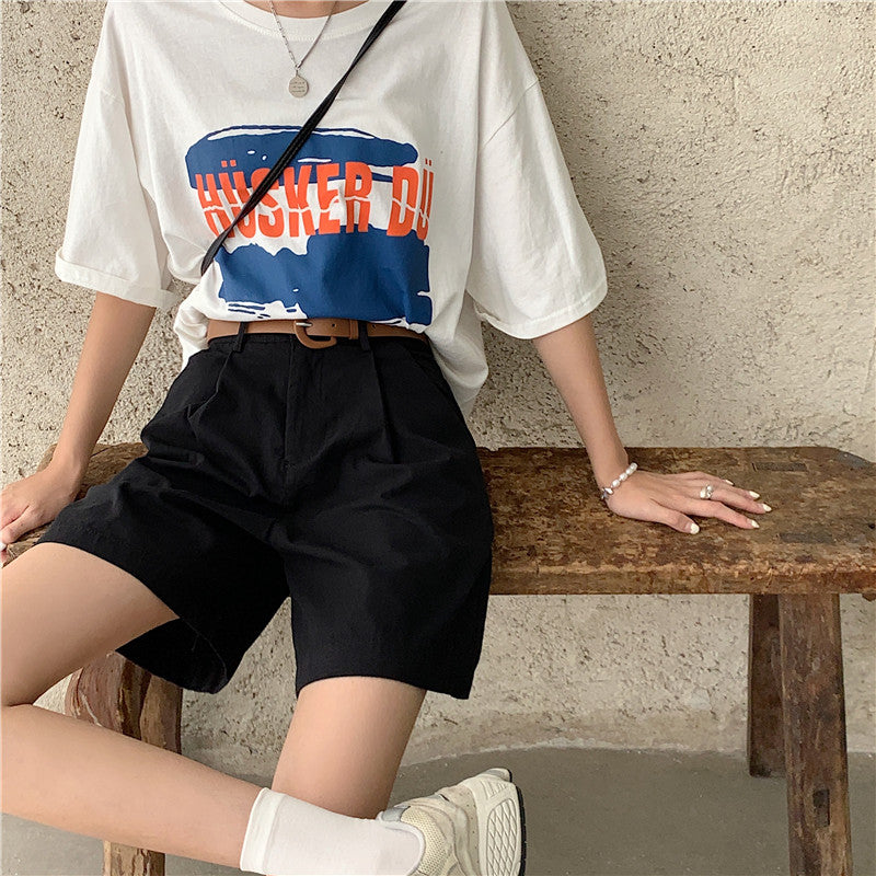 ベルト付きハイウェストハーフパンツ♡ S2313