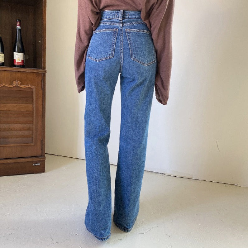 ハイウエストストレートパンツ 脚長見えデザイン S2495