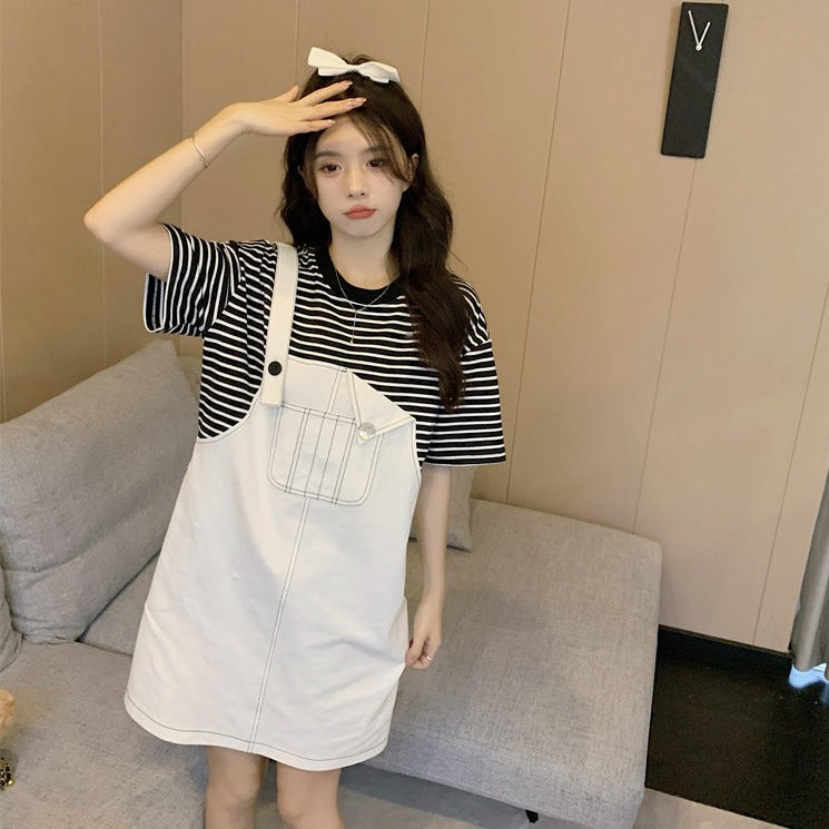 フェイクサロペットワンピース♡トレンドデザイン S2278