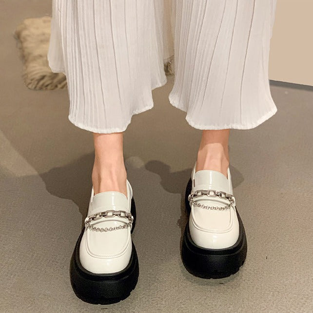 ダブルチェーン厚底ローファー♡トレンドアイテム S2237