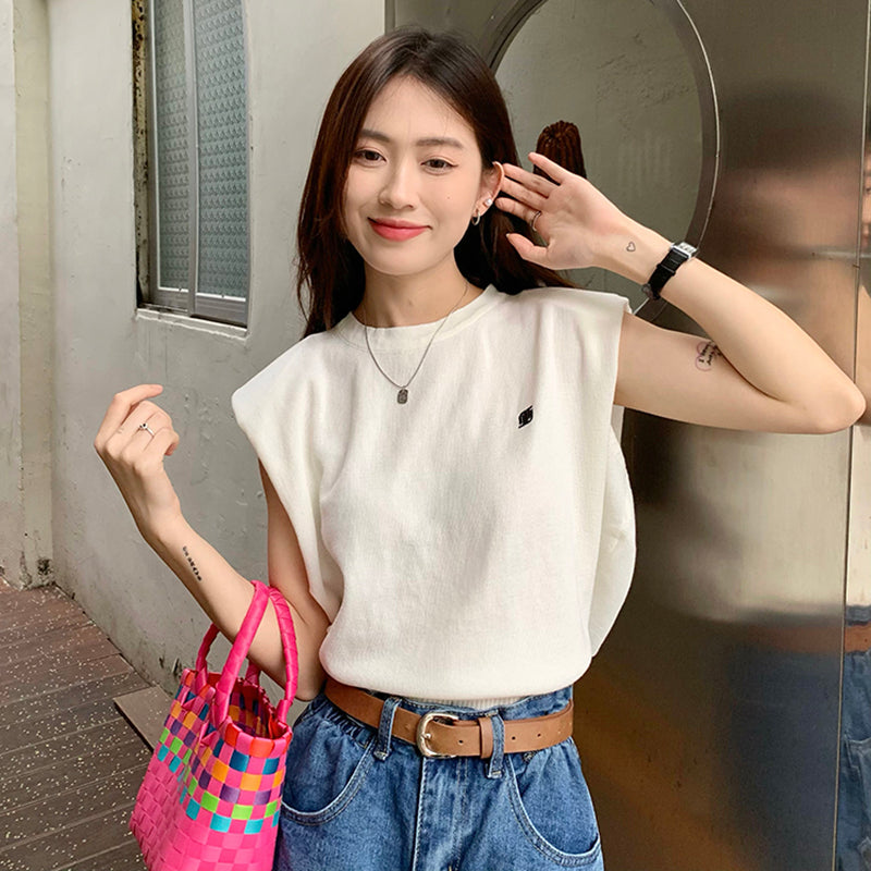 パワーショルダー夏ニット♡二の腕カバーで大人可愛い S1167