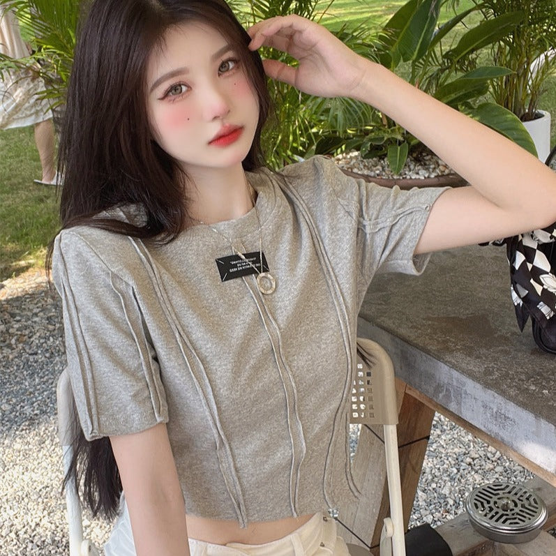 アシメカットTシャツ サイドスリットでトレンド感アップ S1629