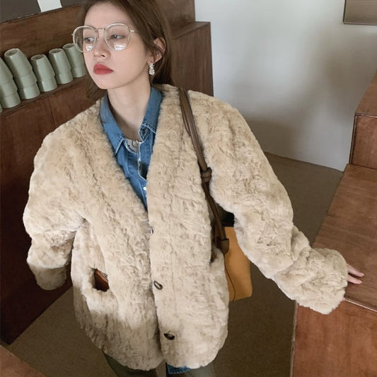 ウールブレンドふわふわボアショートコート♡ S1120