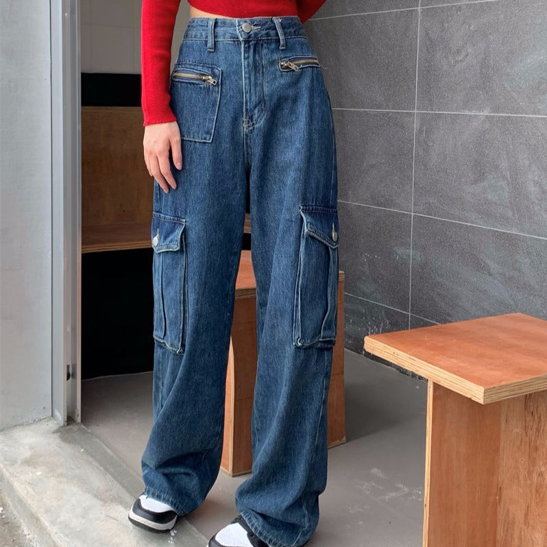 ワークデニムパンツ ビッグポケットで大人可愛い S2140