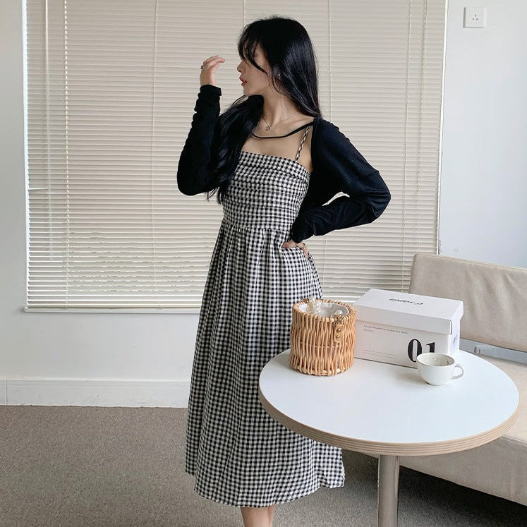 ボレロ付きギンガムチェックワンピース♡大人可愛いデザイン S1856