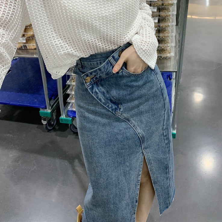 スリットデニムスカート♡ヴィンテージ風で大人可愛い S2164