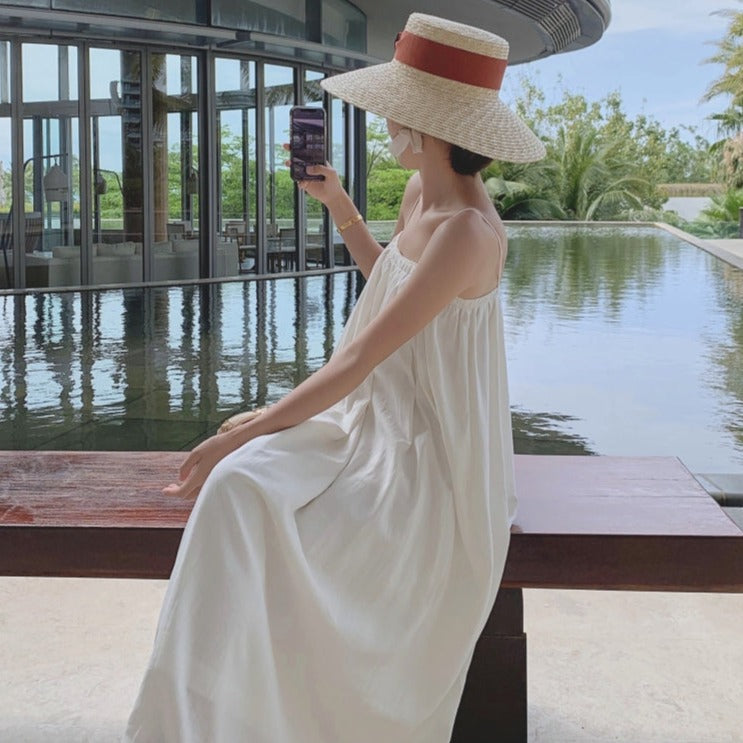 ロングストラップバックスリットキャミワンピース♡大人かわいい2色 S1892