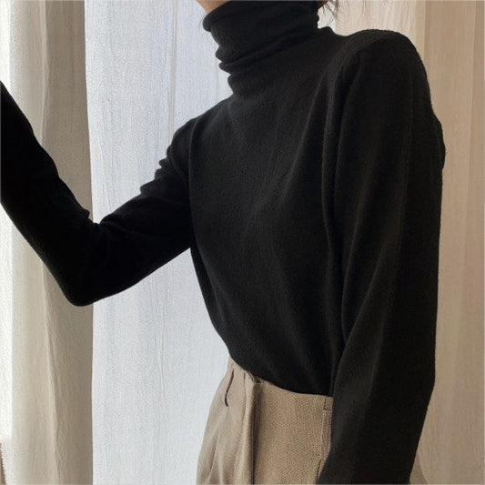 ハイネックニットトップス スリムフィット S1063