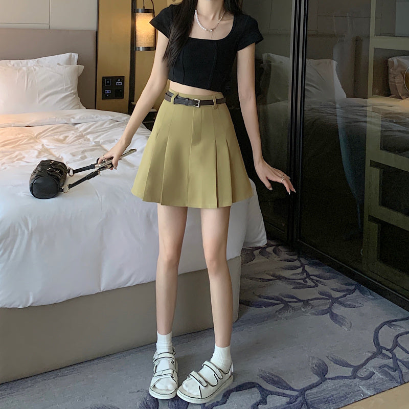 カレッジ風イレギュラーAラインスカート♡脚長効果で大人可愛い S1872