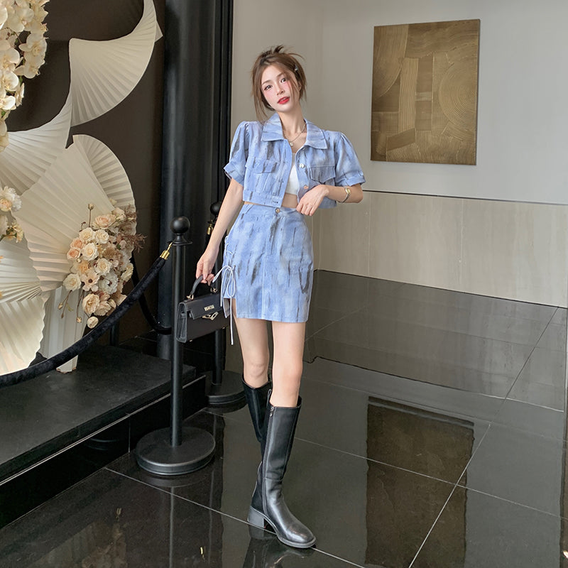 タイダイ柄デニムセットアップ♪大人可愛いコーデに◎ S1877