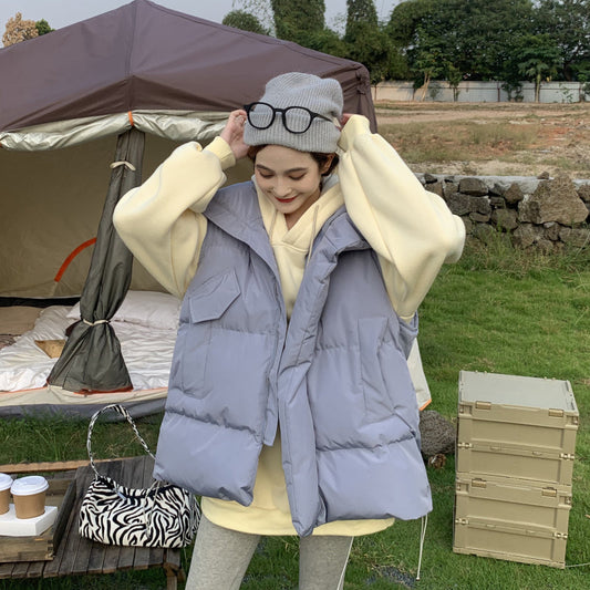 スタンドカラー中綿ベスト トレンドコーデに◎ S1069