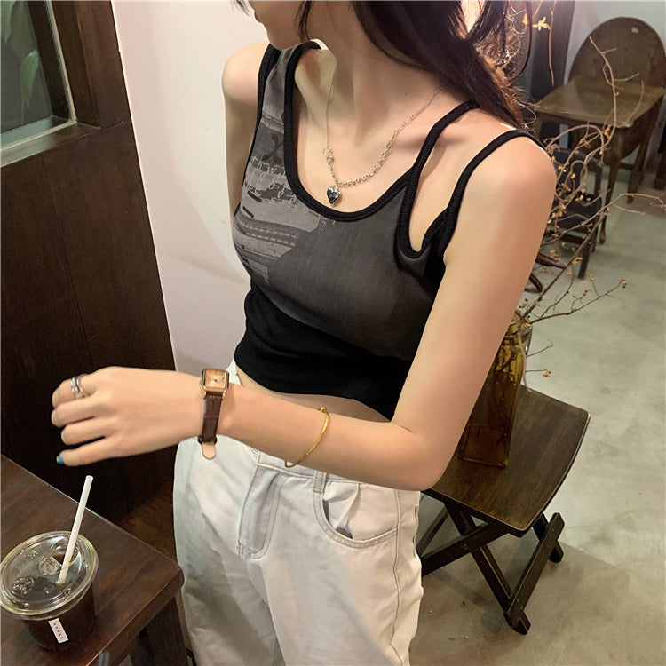 アシメデニム風半袖Tシャツ♡2WAYで着回し自在 S1677