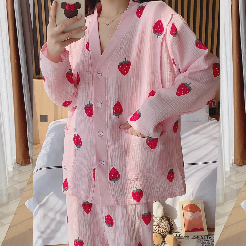 いちごルームウェア♡可愛く快適な部屋着 S2322
