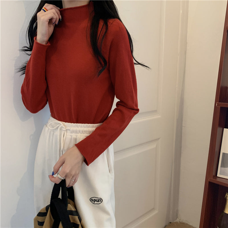 19色展開♡ベーシックハイネックニットトップス S1310