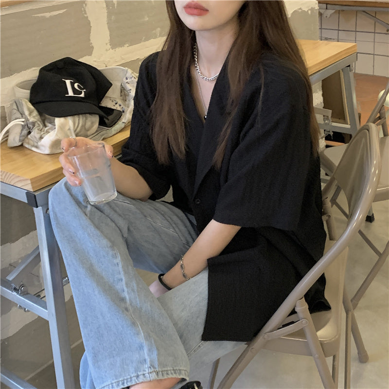 オーバーサイズ半袖シャツジャケット♡大人フェミニンに S1866