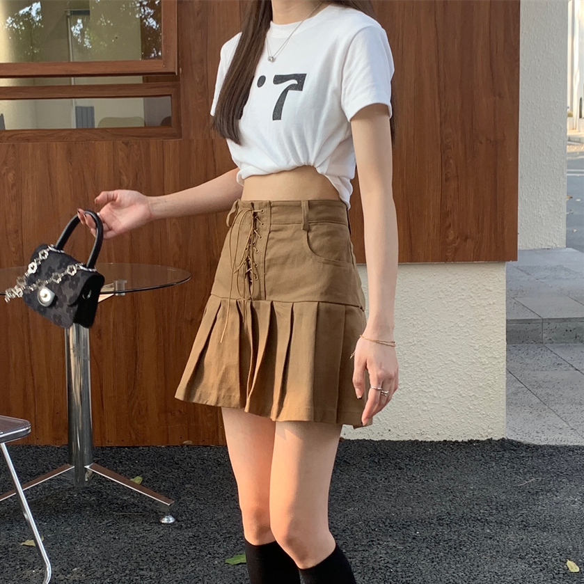 レースアッププリーツスカート♡大人可愛いデザイン S1434