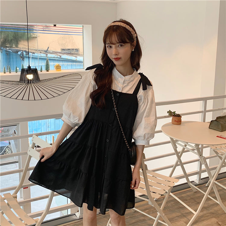 フレンチリボンワンピースセット♡肩リボンが可愛い S1793