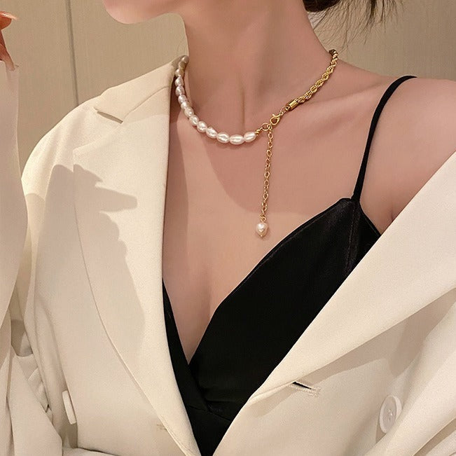 天然バロックパールネックレス♡個性光沢 S2055