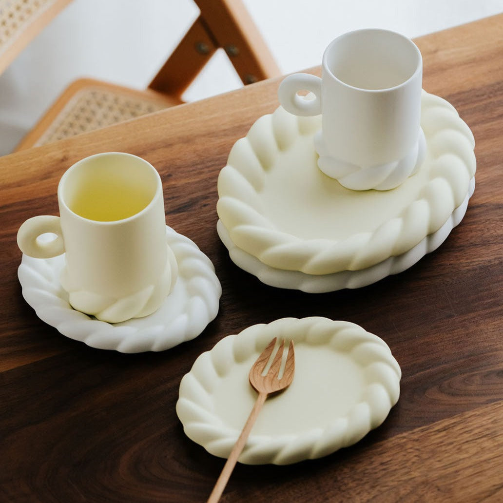 ねじれデザイン食器3点セット♡おしゃれで使いやすい S2073