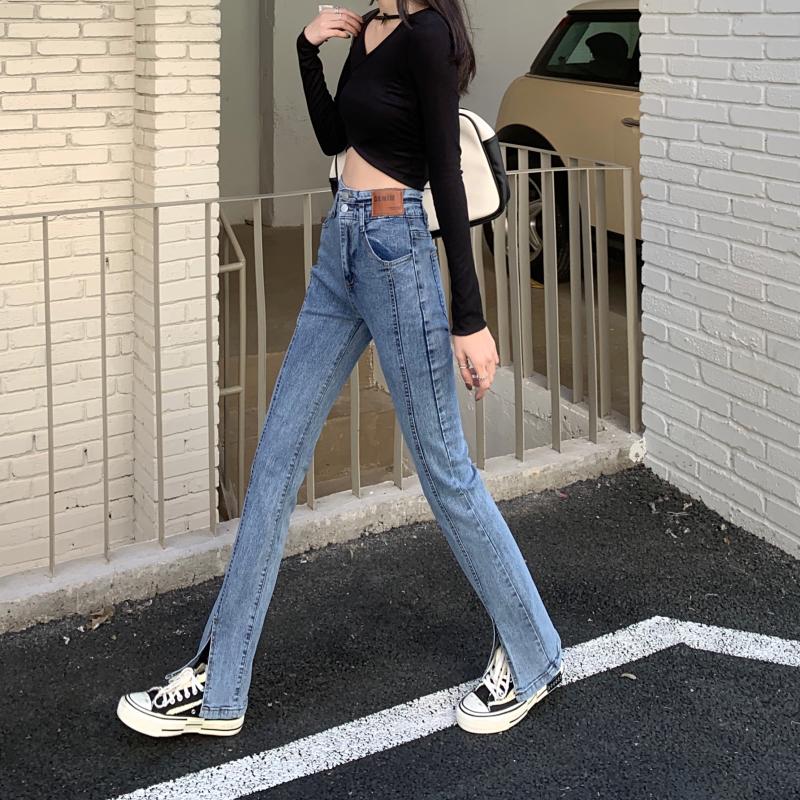 センターラインスリットデニムパンツ S2391