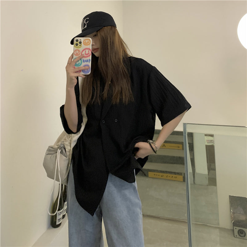 オーバーサイズ半袖シャツジャケット♡大人フェミニンに S1866
